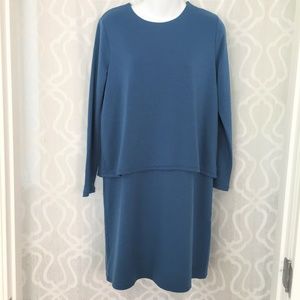 Purejill Blue Tulip Back Tiered Jersey Dress